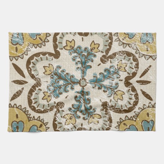 Niet-gebluste batik Square II Theedoek (Horizontaal)