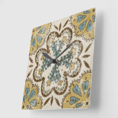 Niet-gebluste batik Square II Vierkante Klok (Hoek)