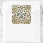 Niet-gebluste batik Square II Vierkante Sticker (Tas)