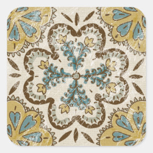 Niet-gebluste batik Square II Vierkante Sticker