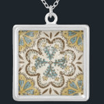 Niet-gebluste batik Square II Zilver Vergulden Ketting<br><div class="desc">ThuisDécor</div>