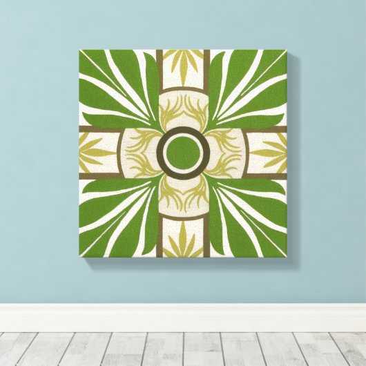 Niet-gebluste palmmotif I Canvas Afdruk (Insitu (Houten vloer))