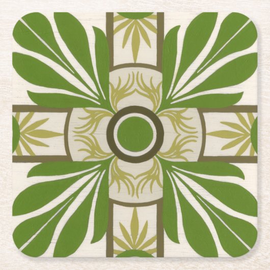 Niet-gebluste palmmotif I Kartonnen Onderzetters (Voorkant)