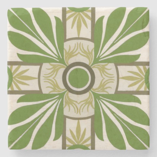 Niet-gebluste palmmotif I Stenen Onderzetter (Voorkant)