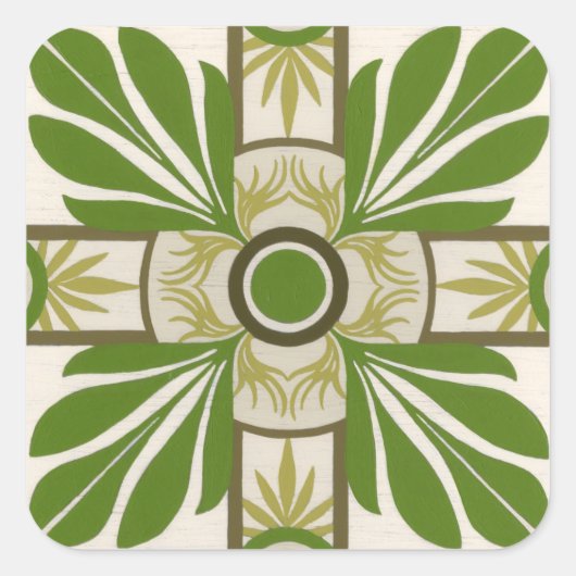 Niet-gebluste palmmotif I Vierkante Sticker (Voorkant)