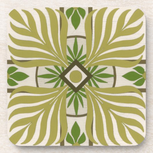 Niet-geborduurde palmmotif II Drankjes Onderzetter (Voorkant)