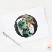 Niet-gecharterde zwemwateren ticker ronde sticker (Envelop)