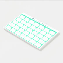 Niet-gedateerd Sticky Note Calendar - Mint