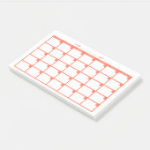 Niet-gedateerd Sticky Note Calendar - Salmon (Schuin)