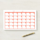 Niet-gedateerd Sticky Note Calendar - Salmon (Op bureau)