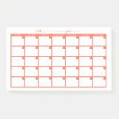 Niet-gedateerd Sticky Note Calendar - Salmon (Voorkant)