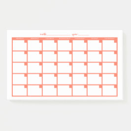 Niet-gedateerd Sticky Note Calendar - Salmon