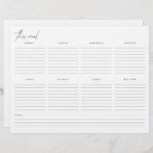 Niet-gedateerde agenda voor wekelijkse planning (Voorkant / Achterkant)