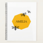 Niet-gedateerde gepersonaliseerde naam Bee Yellow  Planner (Voorkant)