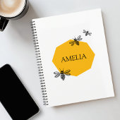 Niet-gedateerde gepersonaliseerde naam Bee Yellow Planner
