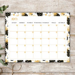 Niet gedateerde maandag Planner met zwart en goud  Notitieblok<br><div class="desc">Met deze 40 vellen pad met een zwarte en gouden aardbeienrand,  bent u klaar om uw maandelijkse plannen vast te leggen.</div>