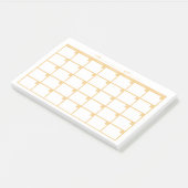 Niet-gedateerde Sticky Note Calendar - Geel (Schuin)