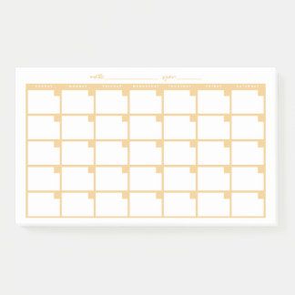 Niet-gedateerde Sticky Note Calendar - Geel