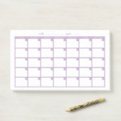 Niet gedateerde Sticky Note Calendar - Licht Paars (Op bureau)