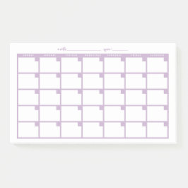 Niet gedateerde Sticky Note Calendar - Licht Paars