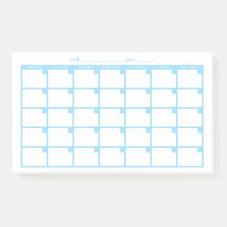 Niet-gedateerde Sticky Note Calendar - Lichtblauw