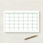 Niet-gedateerde Sticky Note Calendar - Lichtgroen (Op bureau)
