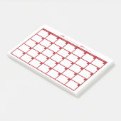Niet-gedateerde Sticky Note Calendar - Rood (Schuin)