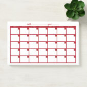 Niet-gedateerde Sticky Note Calendar - Rood (Kantoor)