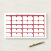 Niet-gedateerde Sticky Note Calendar - Rood (Op bureau)