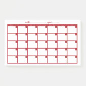 Niet-gedateerde Sticky Note Calendar - Rood (Voorkant)