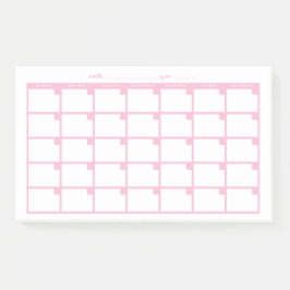 Niet-gedateerde Sticky Note Calendar - Roze