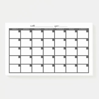 Niet-gedateerde Sticky Note Calendar - Zwart