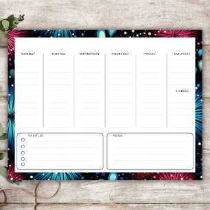 Niet-gedateerde verticale weekplanner, Todo-lijst, Notitieblok