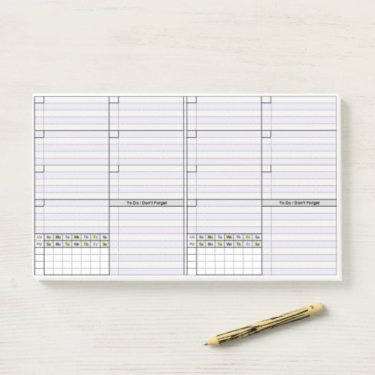 Niet-gedateerde week 2 per pagina post-it® notes (Op bureau)