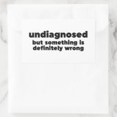 Niet gediagnosticeerd, maar er is iets mis rechthoekige sticker (Tas)