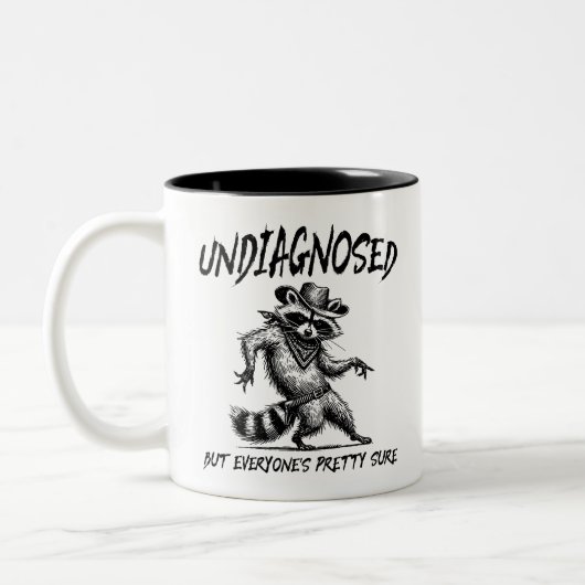 Niet gediagnosticeerd maar iedereen is er vrij zek tweekleurige koffiemok (Links)