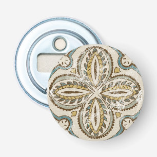 Niet-geëmailleerd batik Square III Button Flesopener