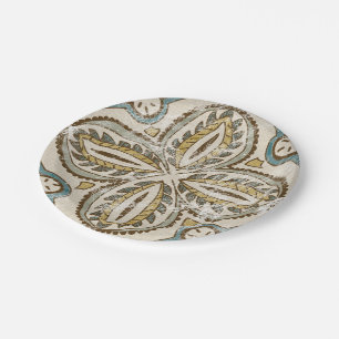 Niet-geëmailleerd batik Square III Papieren Bordje