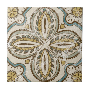 Niet-geëmailleerd batik Square III Tegeltje