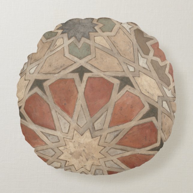 Niet-geëmailleerd Marrakesh Design I Rond Kussen (Voorkant)