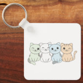 Niet-geëtiketteerde vlag Pride Lgbtq Cute Cat Sleu Sleutelhanger (Voorkant)