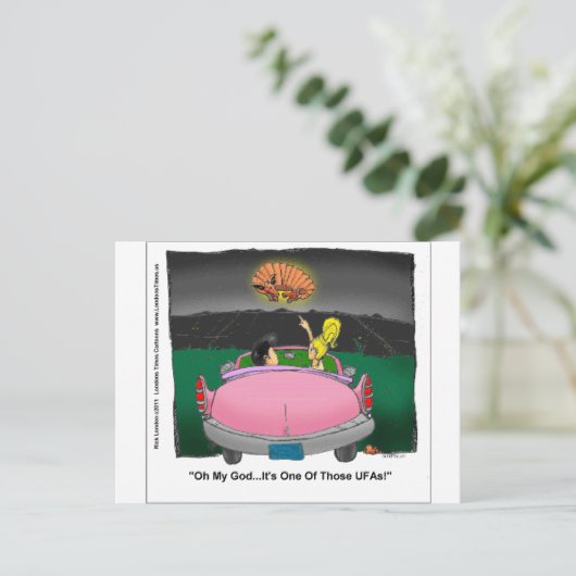 Niet-geïdentificeerde Flying Armadillo UFA Funny G Briefkaart (Staand voorkant)