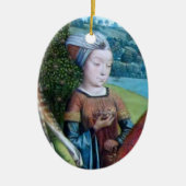 Niet-geïdentificeerde maagd martyr [St. Cecilia(?) Keramisch Ornament (Voorkant)