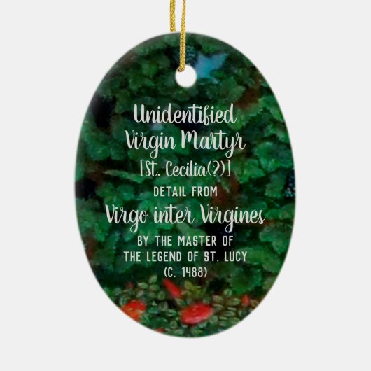 Niet-geïdentificeerde maagd martyr [St. Cecilia(?) Keramisch Ornament (Achterkant)