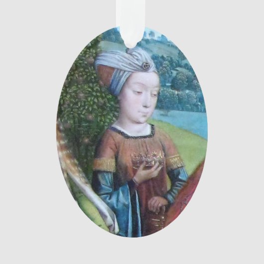 Niet-geïdentificeerde maagd martyr [St. Cecilia(?) Ornament (voorkant)