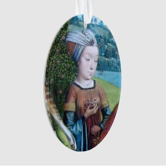 Niet-geïdentificeerde maagd martyr [St. Cecilia(?) Ornament (voorkant)