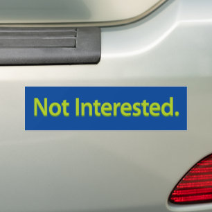 Niet geïnteresseerd. Groene tekst Bumpersticker