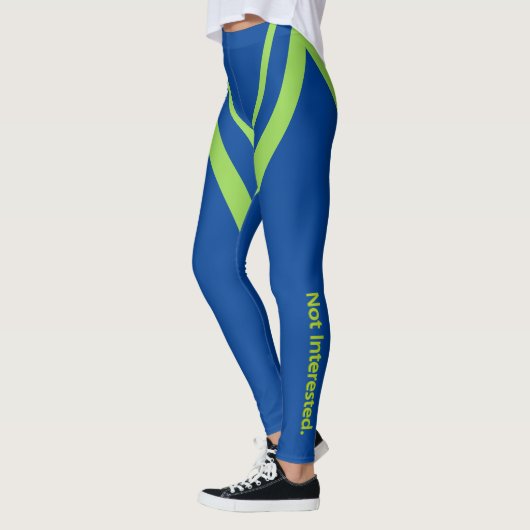 Niet geïnteresseerd. Groene tekstwig Leggings (Links)