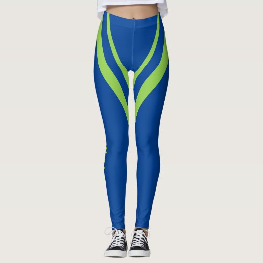 Niet geïnteresseerd. Groene tekstwig Leggings (Voorkant)