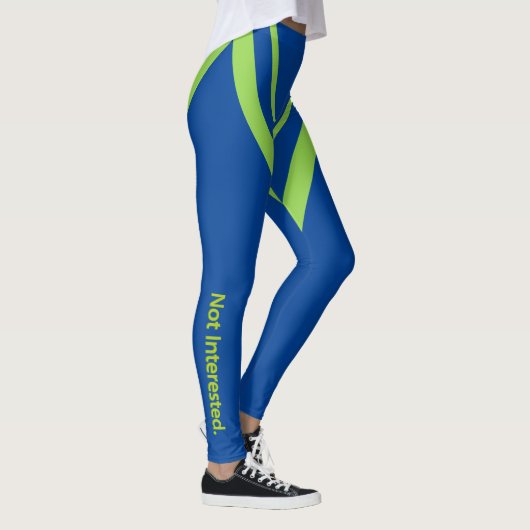 Niet geïnteresseerd. Groene tekstwig Leggings (Rechts)
